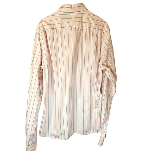 Abercrombie & Fitch Pink Blue Stripe Y2K Button Down Big Tall Mens Sz XXL Muscle - Picture 2 of 9